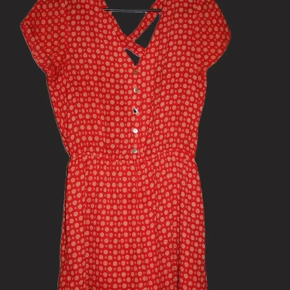 Vibrant Red Romper with lined shorts - Picture 10 of 13